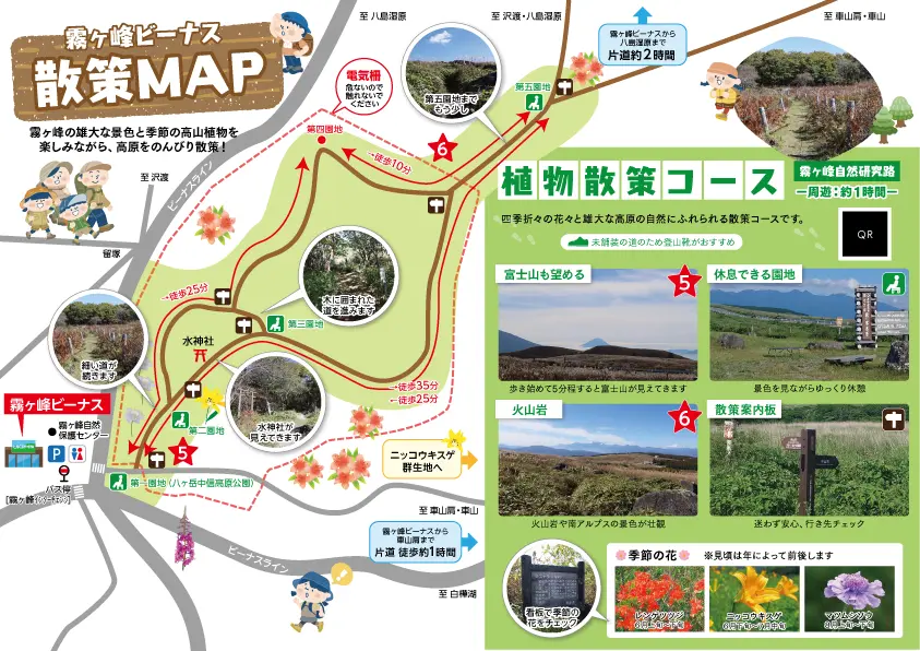 植物散策コース(生前研究路)コースマップ